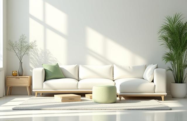 Bright, sparkling clean living room by BrightNest Cleaning